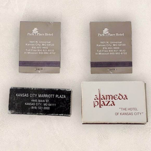 1980s KCMO Set of 4 Matchbooks/Park Place Hotel, Alameda Plaza Roof, Plaza Bar - Picture 2 of 6